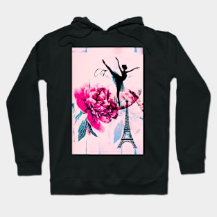 Paris,pink, ballerina Hoodie